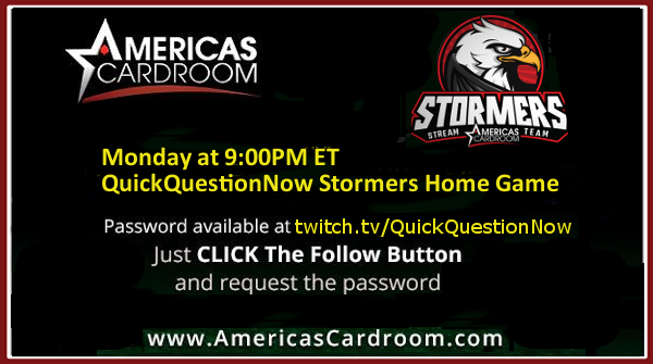 QuikQuestionNow's tweet photo. We are Live on #TWITCH
https://t.co/6iOETzeicv
Giving away Free entries for
Tonight's 9PM ET @ACRSTormers
World Series of Home Games &amp;
@100kStudios Season 2 Championship
Need @ACR_POKER account
Click https://t.co/uucxEmTUYC
Use Bonus Code: QQN999
@APokerbr
@AcrLatam
#ACR #POKER https://t.co/ux9a8uqM71