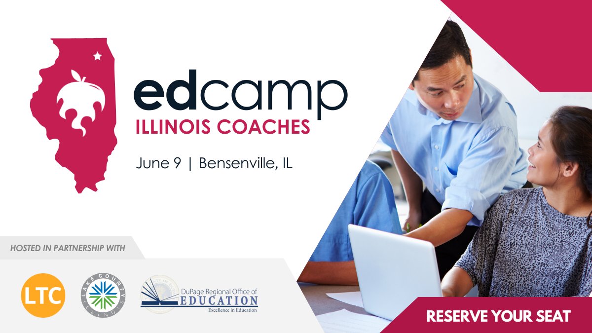 ltcillinois's tweet photo. Calling all IL coaches - join your peers at this summer’s edcamp, a participant-driven conference hosted by @DuPageROE &amp; @lake_roe geared toward helping you:

📖 Discover new coaching strategies
👭 Make meaningful connections w/ fellow coaches

📝 REGISTER https://t.co/AWQVpLbbiz https://t.co/GtW7Wm0ULK