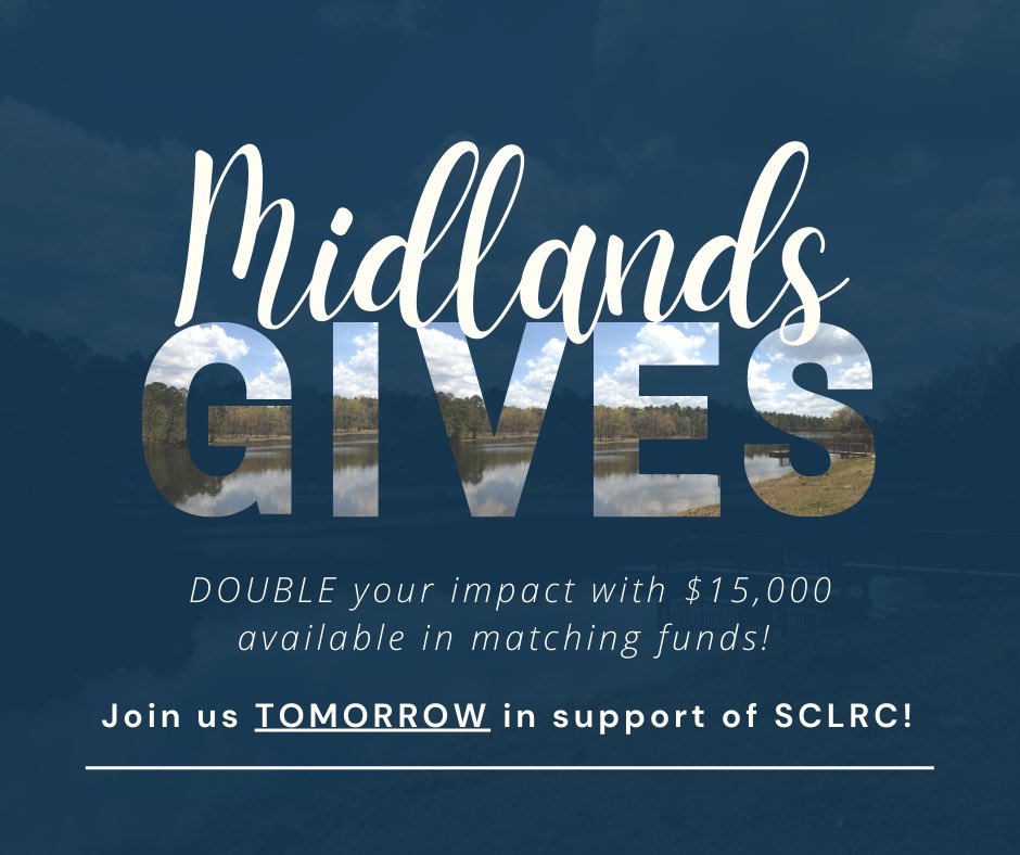 SCLRC's tweet photo. It’s almost here! Even though #MidlandsGives doesn’t officially start until tomorrow, you can start giving RIGHT NOW! 

2️⃣x your gift to SCLRC with $15k available in matching funds. 

Join the movement and help support these #HolySpaces where God changes lives! https://t.co/8drpNxQPvS