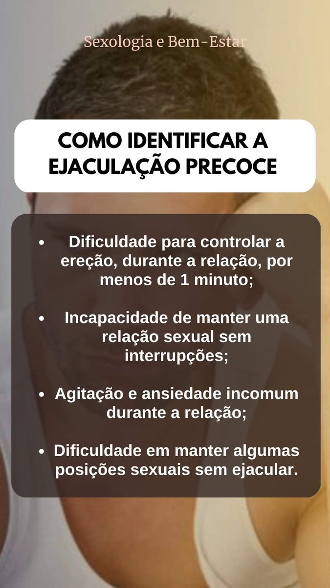 sexologiaBE's tweet photo. Tratamento para ejaculação precoce: https://t.co/dDE7zRlUIW https://t.co/xrGV360kjL