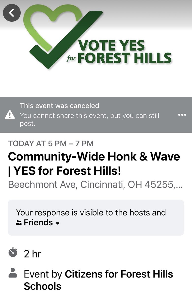 Honk &amp; wave CANCELED! The wind and the rain about to hit the area won't make for good conditions. 

Instead:
Share a post on social 
OR
Text someone to remind them to vote YES tomorrow!
#weareFHSD