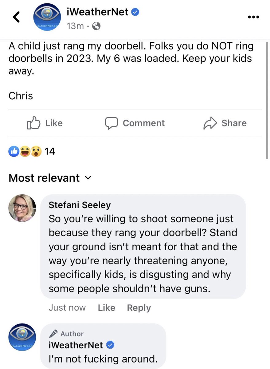 AmoneyResists's tweet photo. A 6 year old girl was looking for her lost cat. And you felt threatened for your safety? “You don’t ring doorbells in 2023. Keep your kids away”? What the fuck is happening in this country? https://t.co/VwuA7FViCB