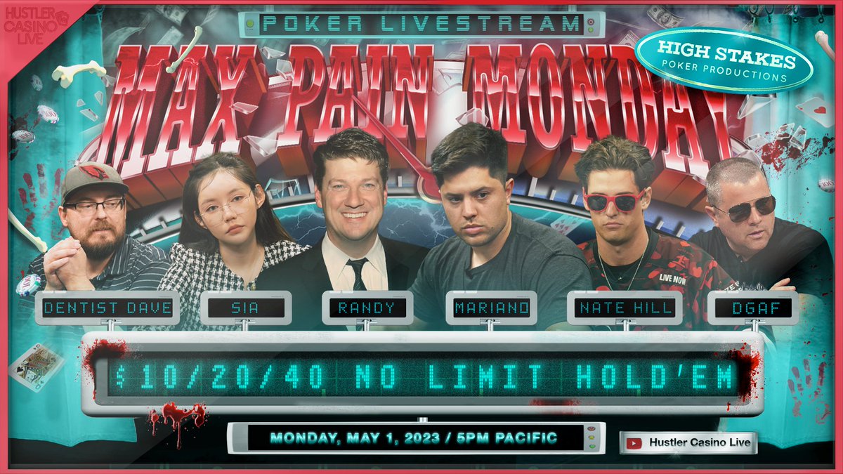 Hustler Casino Live on Twitter "TONIGHT!! MAX PAIN MONDAY!! Mariano