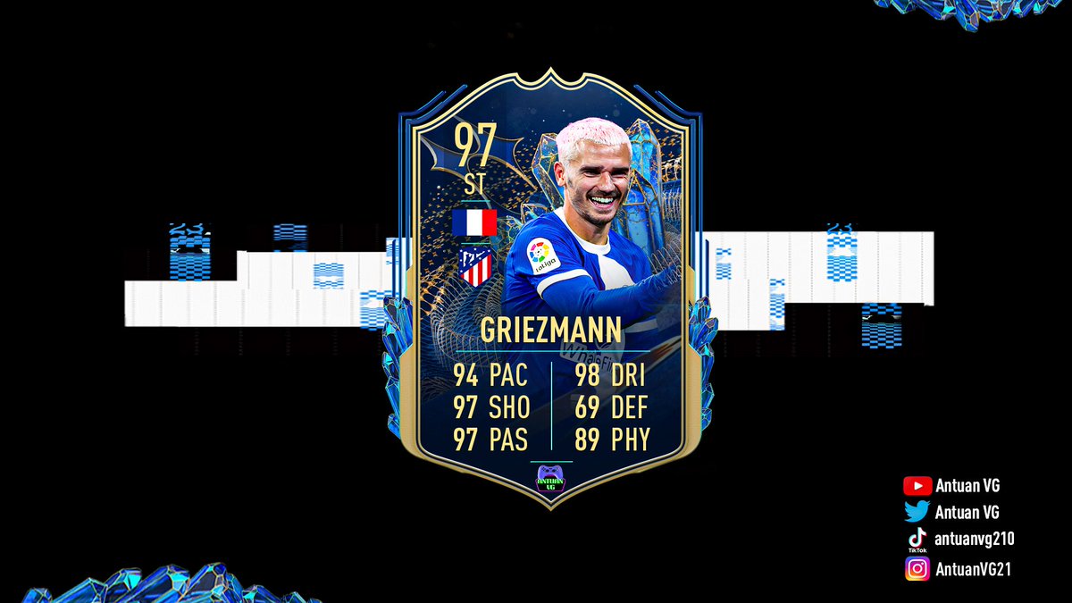 AntuanVg's tweet photo. TOTS FIFA 23 LaLiga
° GRIEZMANN °
¡¡¡¡❤️ Y 🔄 SE AGRADECE!!!!
#TOTS #totsvote #LaligaTOTS #FIFA23TOTS #FIFA23 #Griezmann #GriezmannTOTS #FUT23 https://t.co/05puhQHWIh