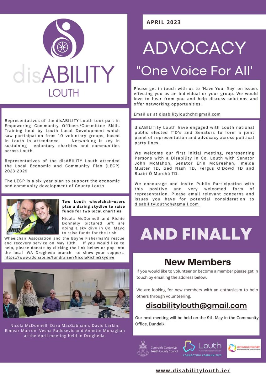DisabilityLouth's tweet photo. Our April Newsletter

At link

https://t.co/zkLjlwOfch https://t.co/j8qWRZOmee