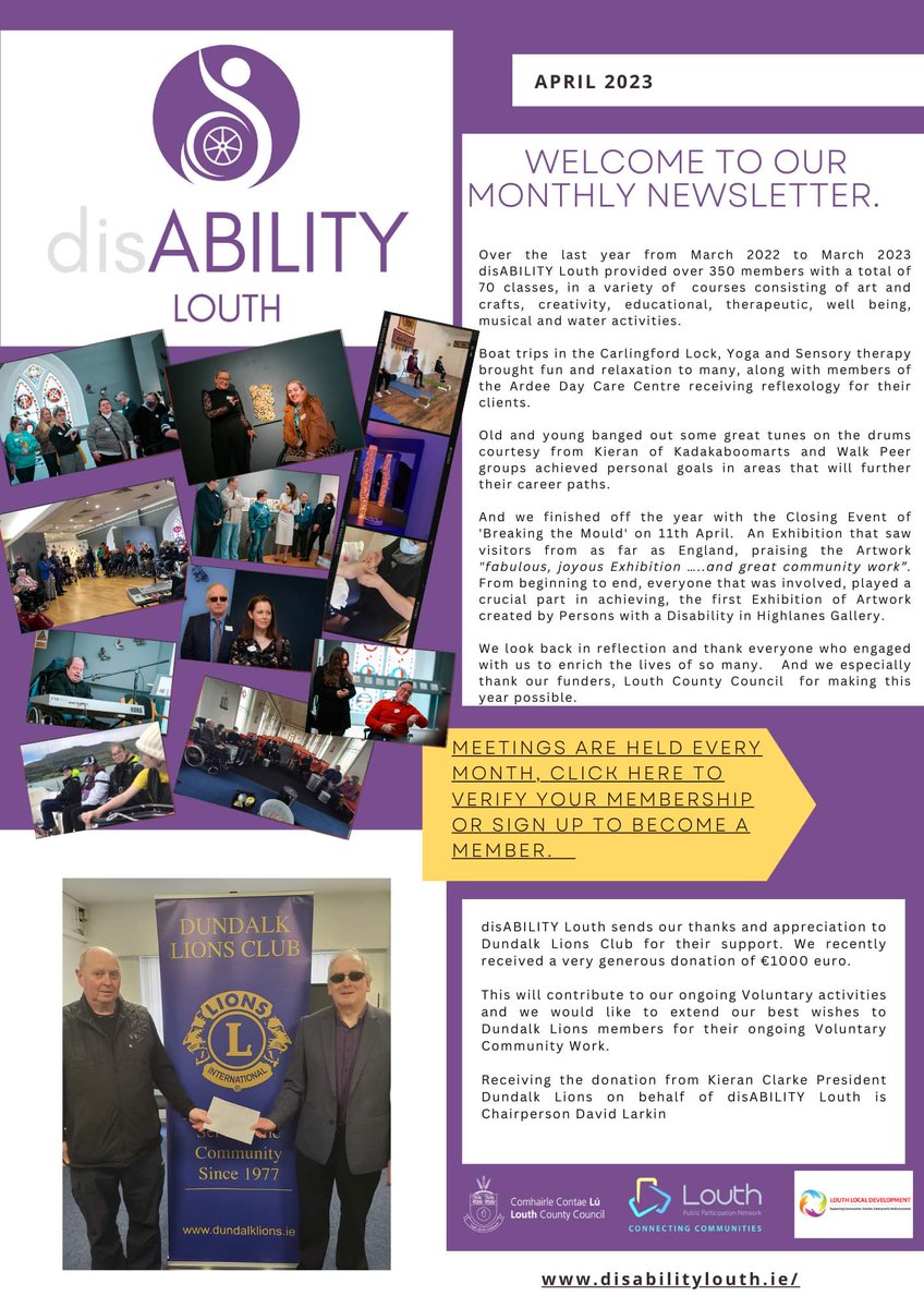 DisabilityLouth's tweet photo. Our April Newsletter

At link

https://t.co/zkLjlwOfch https://t.co/j8qWRZOmee