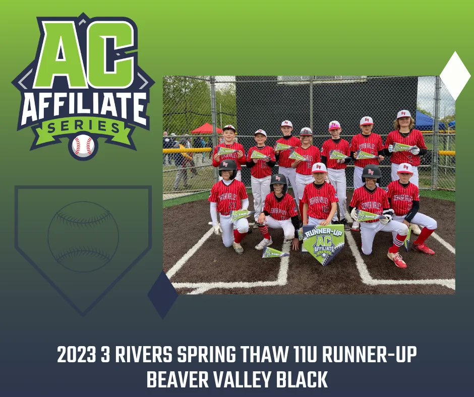 play_acsports's tweet photo. Congratulations to the 3 Rivers Spring Thaw 11U Division Champions - Bombers 11U and Runner Up - Beaver Valley Black! https://t.co/5nK52ECMdr