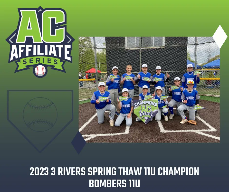 play_acsports's tweet photo. Congratulations to the 3 Rivers Spring Thaw 11U Division Champions - Bombers 11U and Runner Up - Beaver Valley Black! https://t.co/5nK52ECMdr
