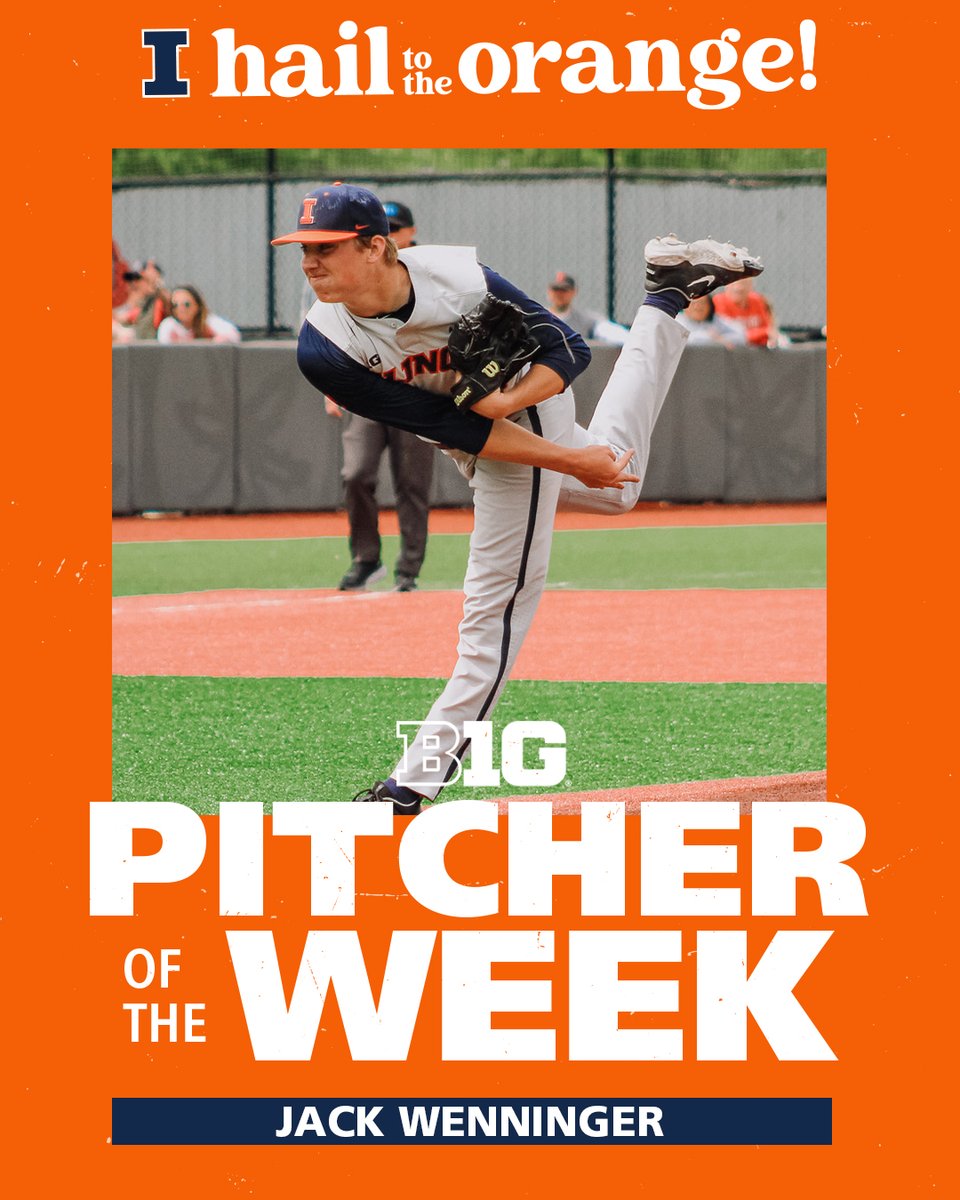 For the second time this season, <a href="/Jack_Wenninger/">Jack</a> has been named Big Ten Pitcher of the Week!

#Illini | #HTTO
