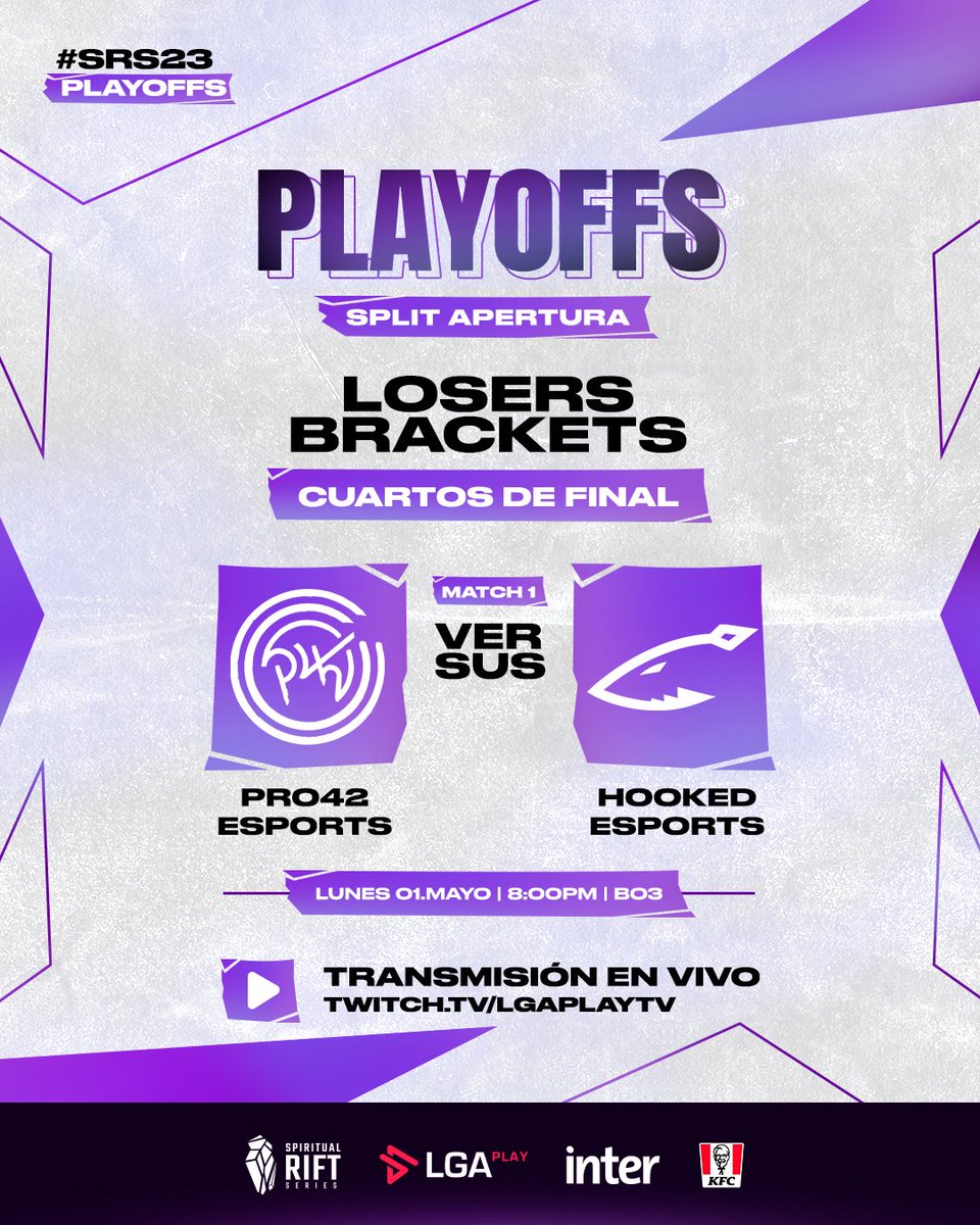 LGAPlay - Esports Venezuela 🇻🇪 (@lgaplay) on Twitter photo El primer enfrentamiento de #PlayOff es <a href="/pro42esports/">PRO42 Esports</a> vs <a href="/Hookedteams/">Hooked Esports</a> ambos equipos muy fuertes ¿Quién se llevará la victoria? 👀
#SRS2023 #SpiritualRiftSeries El primer enfrentamiento de #PlayOff es <a href="/pro42esports/">PRO42 Esports</a> vs <a href="/Hookedteams/">Hooked Esports</a> ambos equipos muy fuertes ¿Quién se llevará la victoria? 👀
#SRS2023 #SpiritualRiftSeries