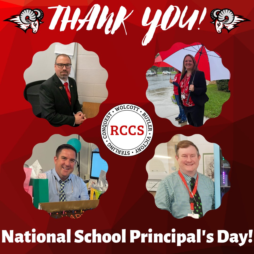 Today is National School Principal's Day! We'd like to thank our principals for all the work they do for the betterment of the district. It's also Cuyler Elementary School Principal Mr. Taylor's Birthday! Join us in wishing him the happiest of birthdays. #RAMSPROUD