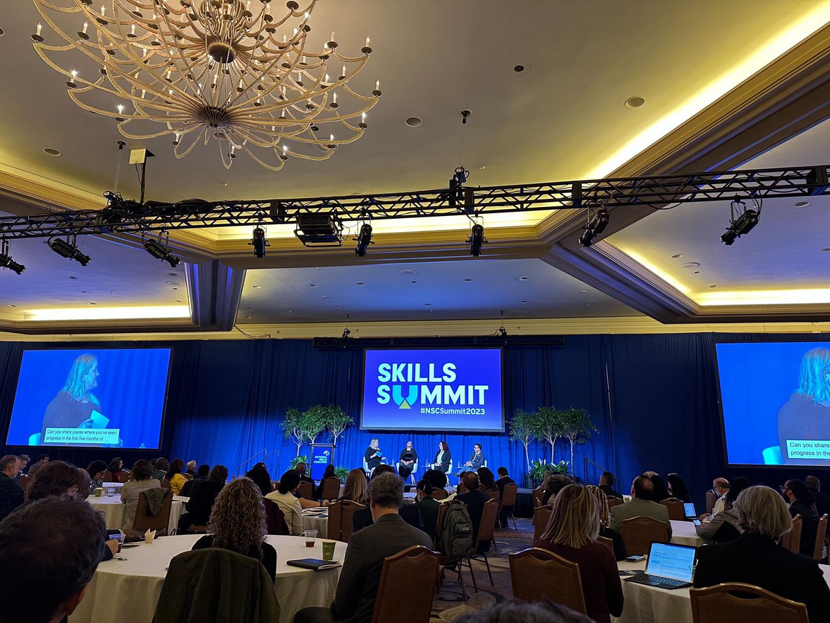 Excellent panel by @gobluebrod @Andy_Levin, Stephanie Martinez-Ruckman, @ElectWells and CEO @Skill2CompeteCO to kick off #NSCSummit2023!

#wkdev #builders #buildwithin