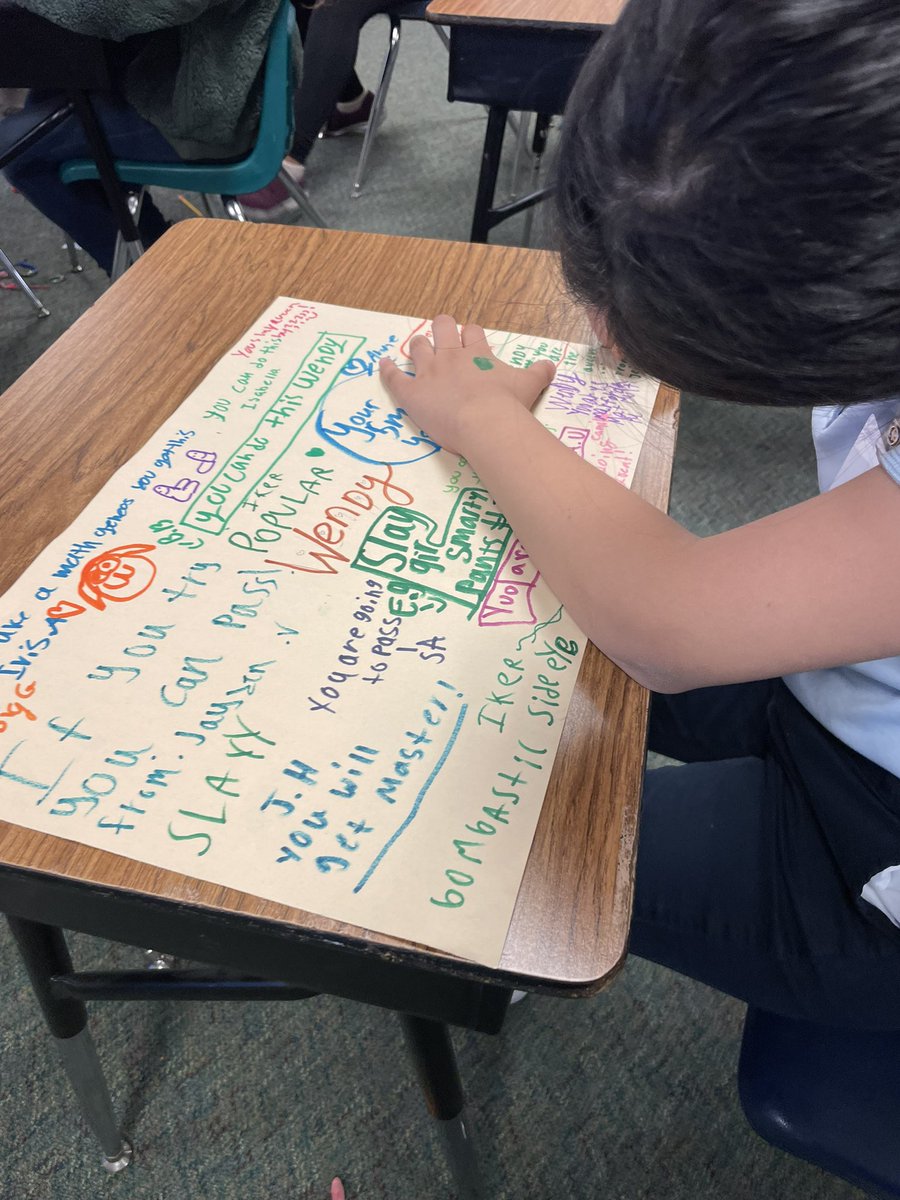 LMHuerta19's tweet photo. These 4th grade @KeyesTigerCubs are ready for #MathSTAAR tomorrow! They have worked hard & grown so much! Today, they wrote goals for themselves & affirmations for their classmates. My fave affirmation: βSlay Girl, Smartypants!β πππͺπΌπ₯Ί https://t.co/O04OHc6ujC