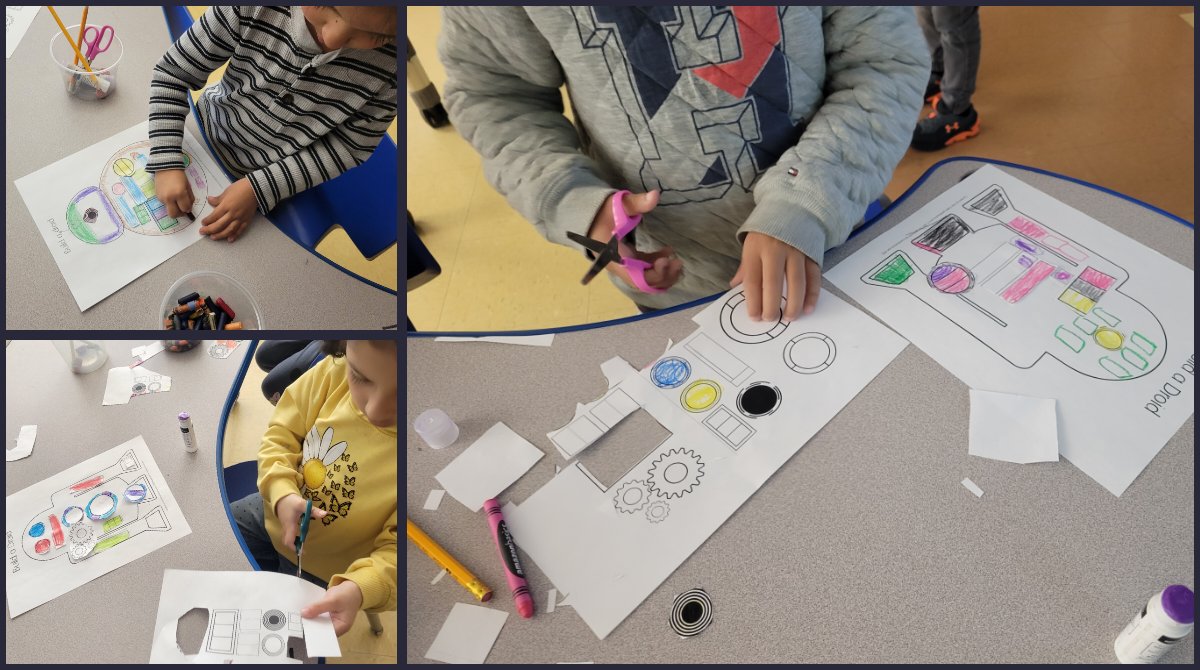 StemEmk's tweet photo. Our Ks are droid designers this week! We learned how BB8 and R2 went from sketches to droids as prop designers and engineers followed the EDP! #MayThe4thBeWithYou Credit to @katepickle for the great printables! @EWRSDK12 #STEM4Them @NicoleFoulksEMK @mr_mtozzi https://t.co/8lYM7SvaNB