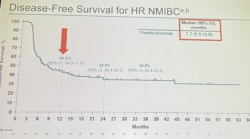 urotoday's tweet photo. Pembrolizumab for patients with high-risk #NMIBC unresponsive to BCG: Efficacy and evaluation of subsequent cystectomy from Cohort B of phase 2 #KEYNOTE057 study. Presented by @eric_facs @OSU_Urology. #AUA23 coverage by @RuchikaTalwarMD > https://t.co/sXZTZyHJfX #BladderCancer https://t.co/f3vZ3AUlzK