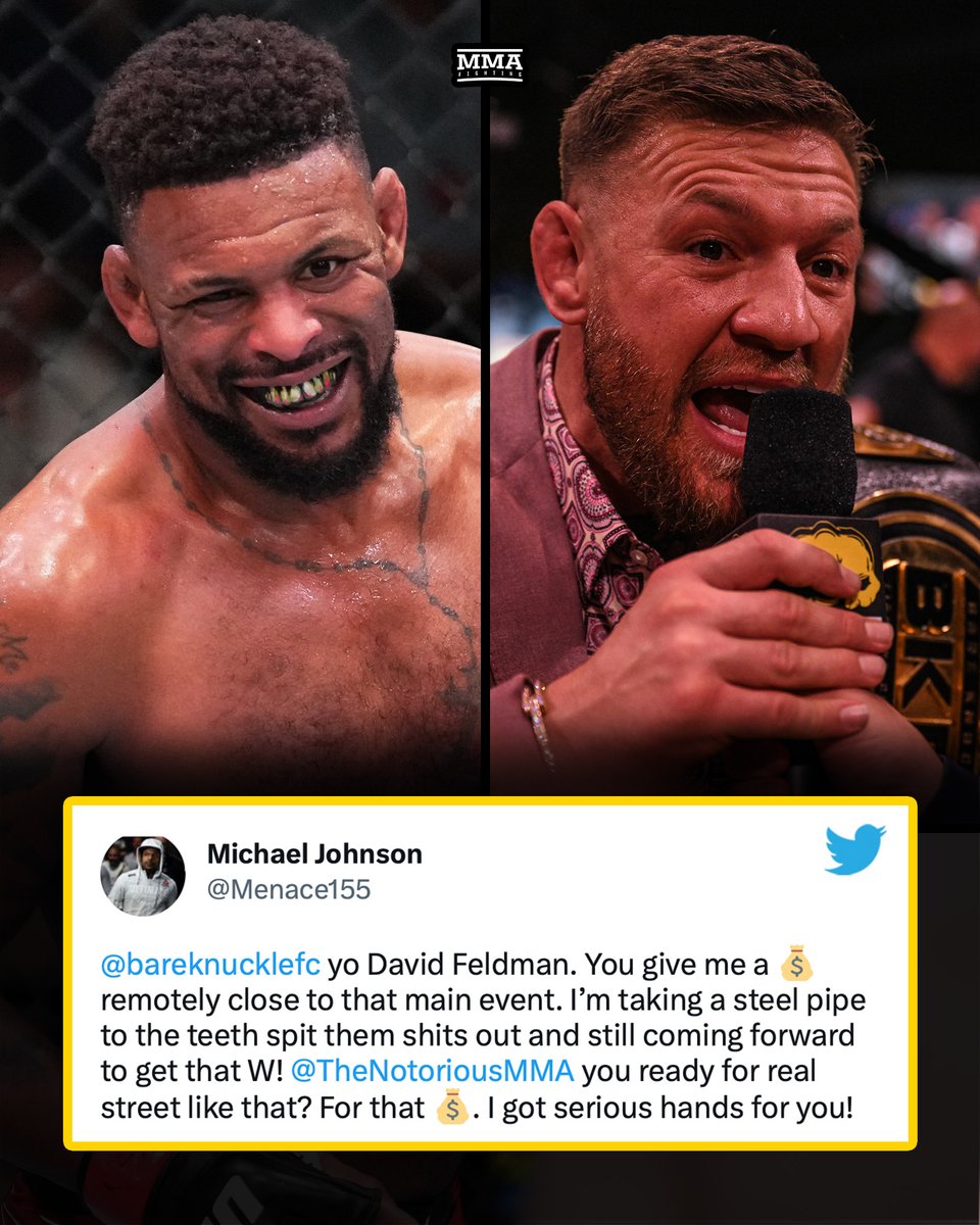 MMAFighting's tweet photo. Michael Johnson wants a bare-knuckle fight against Conor McGregor https://t.co/39H9j30W8B