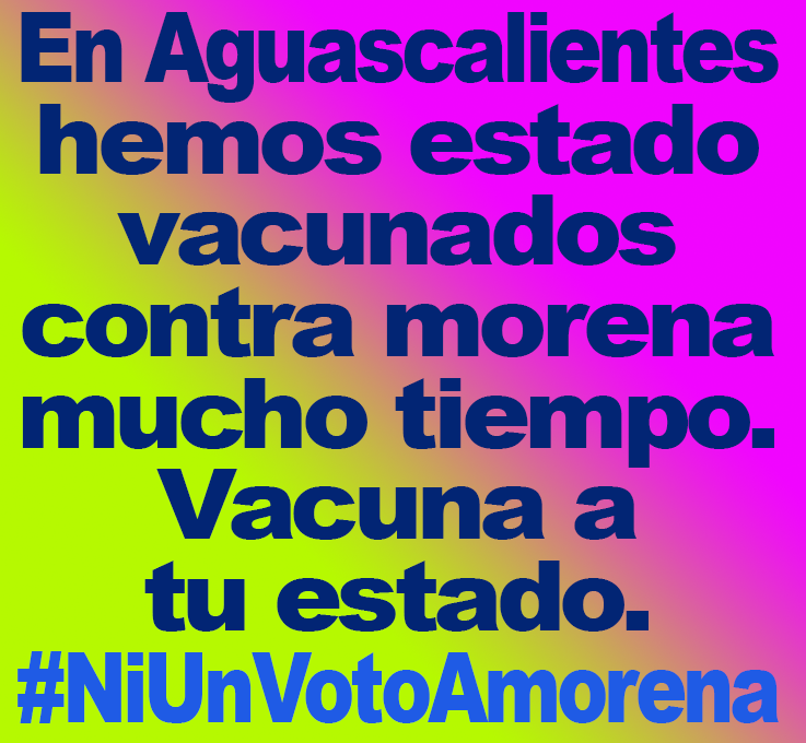 NO PODEMOS PERDER EDOMEX PORQUE LÓPEZ LO PIENSA EXPRIMIR COMO FUENTE DE RECURSOS PARA COMPRAR VOTOS EN 2024.

NO IMPORTA EN QUÉ ESTADO VIVAS. ESTAMOS EN EL MISMO BARCO LLAMADO MÉXICO.

HAZ CAMPAÑA CONTRA MORENA.