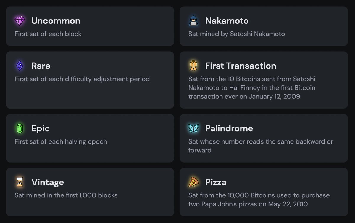 ZapApp's tweet image. 1/ Introducing Satributes on ord.io!

You can now filter ordinal inscriptions based on the rare, old, or unique sats they are inscribed on.

Read on to learn more 🧵