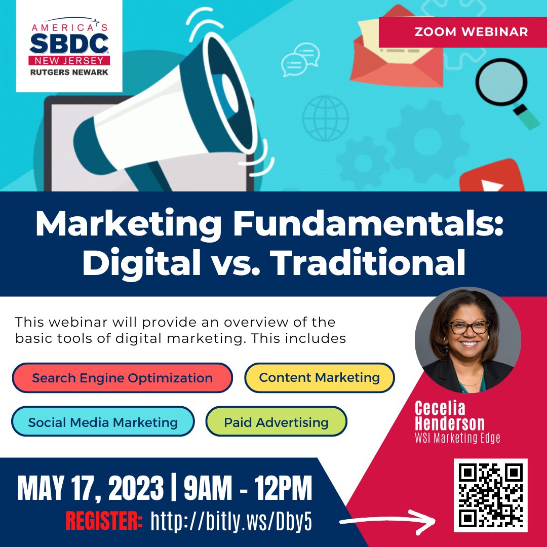 📢 Marketing Fundamentals: Digital vs. Traditional✉️
-
ZOOM WEBINAR
Wednesday, May 17
9:00 am - 12:00 pm
Registration Link 👉 bitly.ws/DQrJ
-
#snsmarketing #socialmediamarketing #marketingwebinar #smallbusiness