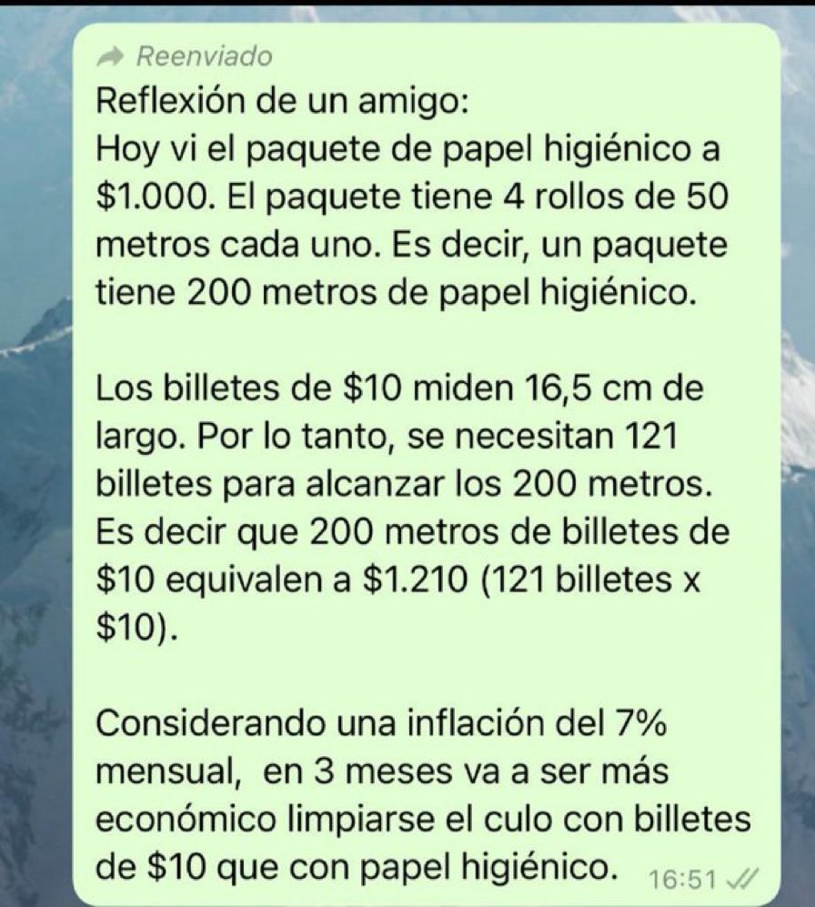 Fuera de chiste hace poco hice un asado y no había papel para prender la leña por ningún lado 🔥 

Estuve a punto de prender fuego un par de billetes de 10 ar$ 🤣 me salvo que encontré una bolsa de papel en la baulera del auto. 

#btc solve this 💩