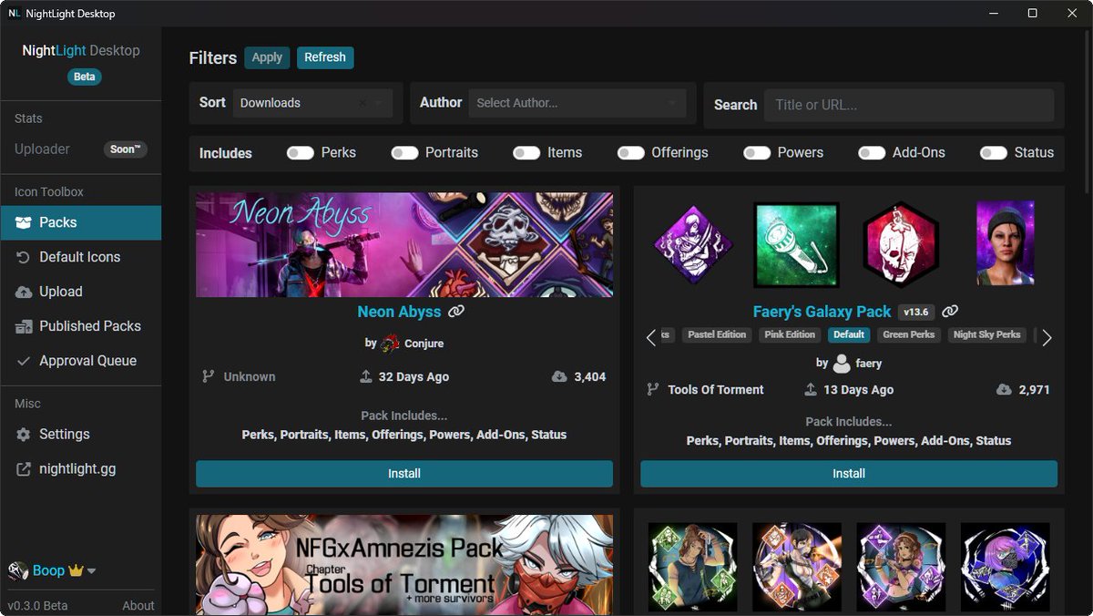 More than 220 Icon Packs and another 250 variants can now be browsed and shared on nightlight.gg/packs!

NightLight Desktop 0.3.0 is out with automatic detection of Epic Games installations &amp; a bunch of other improvements to make installing packs even smoother.