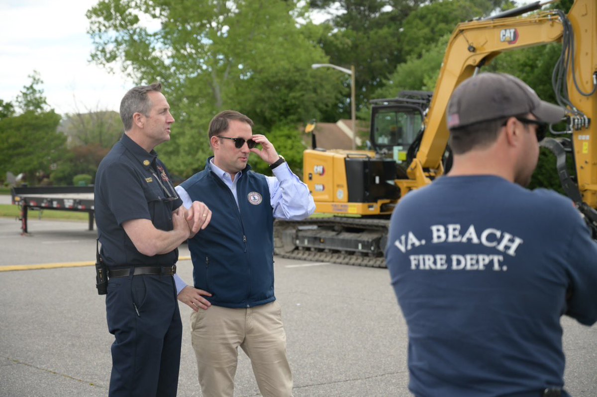 JasonMiyaresVA's tweet photo. Heartbroken for the Virginia Beach community after an EF3 tornado hit last night. 

Today, I toured some of the destruction and spoke with our first responders, homeowners, and others impacted by this tragedy. 

Thank you to @VirginiaBeachFD and @VBRescueEMS for your tireless work through the night ensuring all residents were safe.