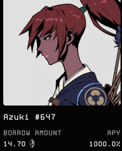 lol can someone explain this loan to me? Unless your lending yourself whats the point of this? especially that bids are higher.. there are multiple azuki loans at this rate..