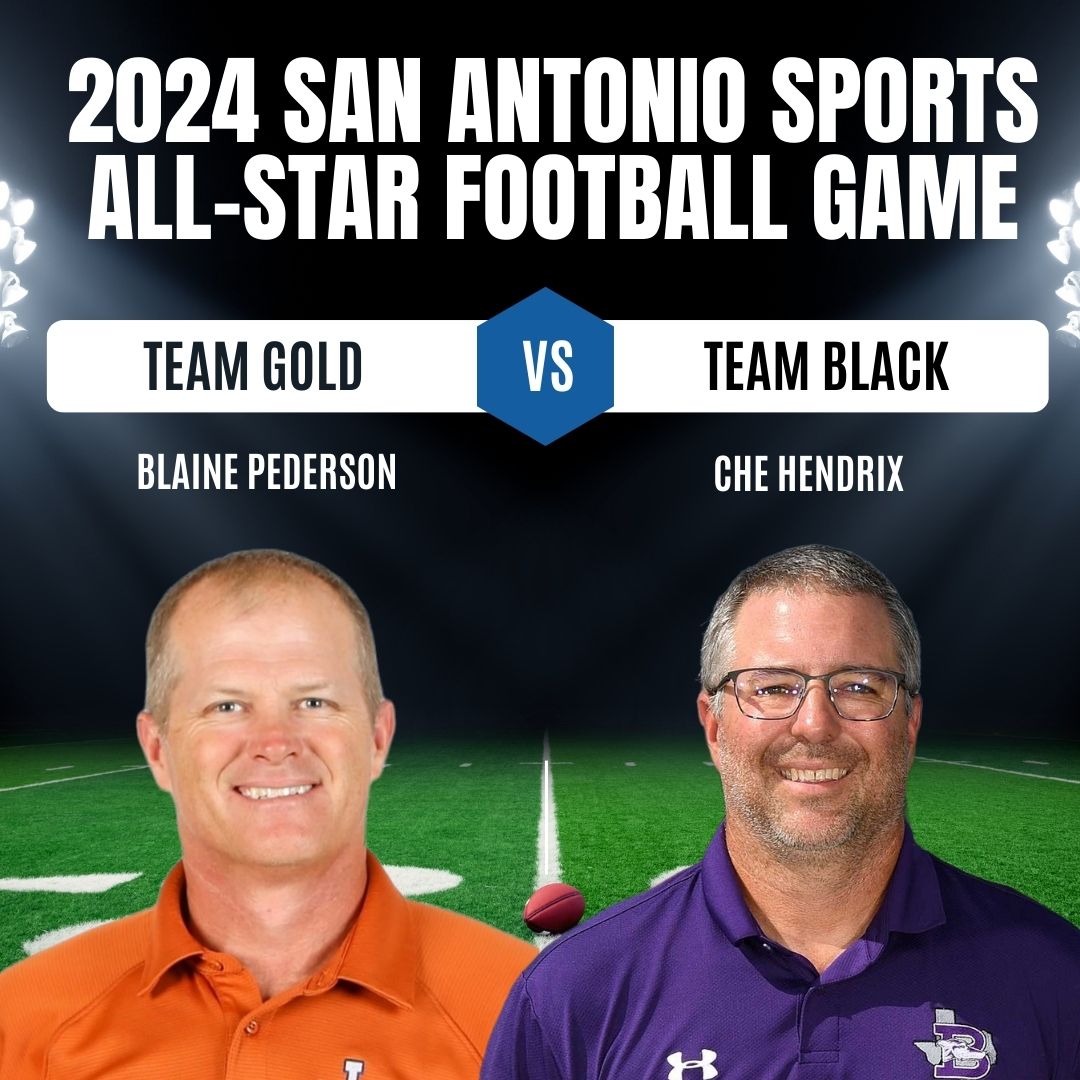 All-Star coaches announced! <a href="/JMadison_FB/">Madison Maverick Football</a> Blaine Pederson will coach Team Gold &amp; <a href="/HoundFootball/">Boerne Football</a> Che Hendrix will coach Team Black in the 2024 <a href="/SA_Sports/">San Antonio Sports</a> All-Star Football Game. See the best area high school seniors in their final game on Jan. 6! 🏈 bit.ly/3Hv9BKS