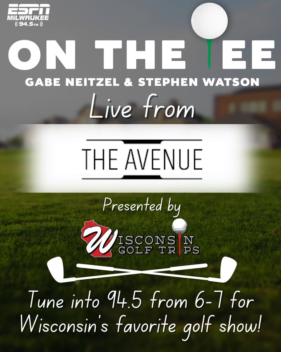 ESPN Milwaukee (@espnmilwaukee) on Twitter photo Don't miss On the Tee TONIGHT from 6p-7! Tune in as <a href="/gneitzel16/">Gabe Neitzel</a> and <a href="/SWatsonTV/">Stephen Watson</a> host Wisconsin's favorite golf show!
On the Tee is presented by <a href="/WIGolfTrips/">Wisconsin Golf Trips</a> Don't miss On the Tee TONIGHT from 6p-7! Tune in as <a href="/gneitzel16/">Gabe Neitzel</a> and <a href="/SWatsonTV/">Stephen Watson</a> host Wisconsin's favorite golf show!
On the Tee is presented by <a href="/WIGolfTrips/">Wisconsin Golf Trips</a>
