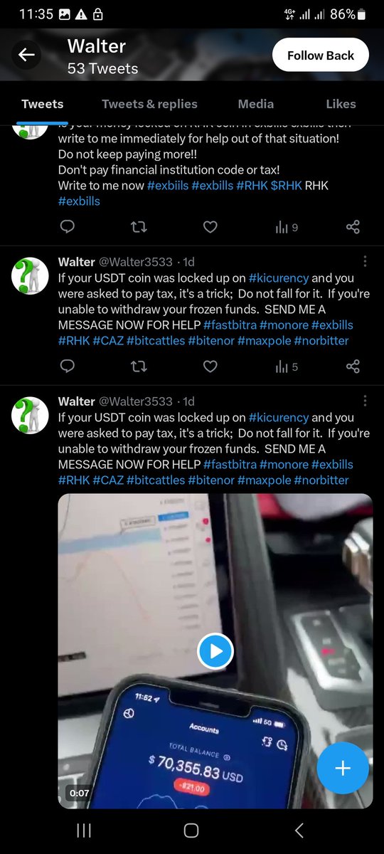 Scam exposed tweet media
