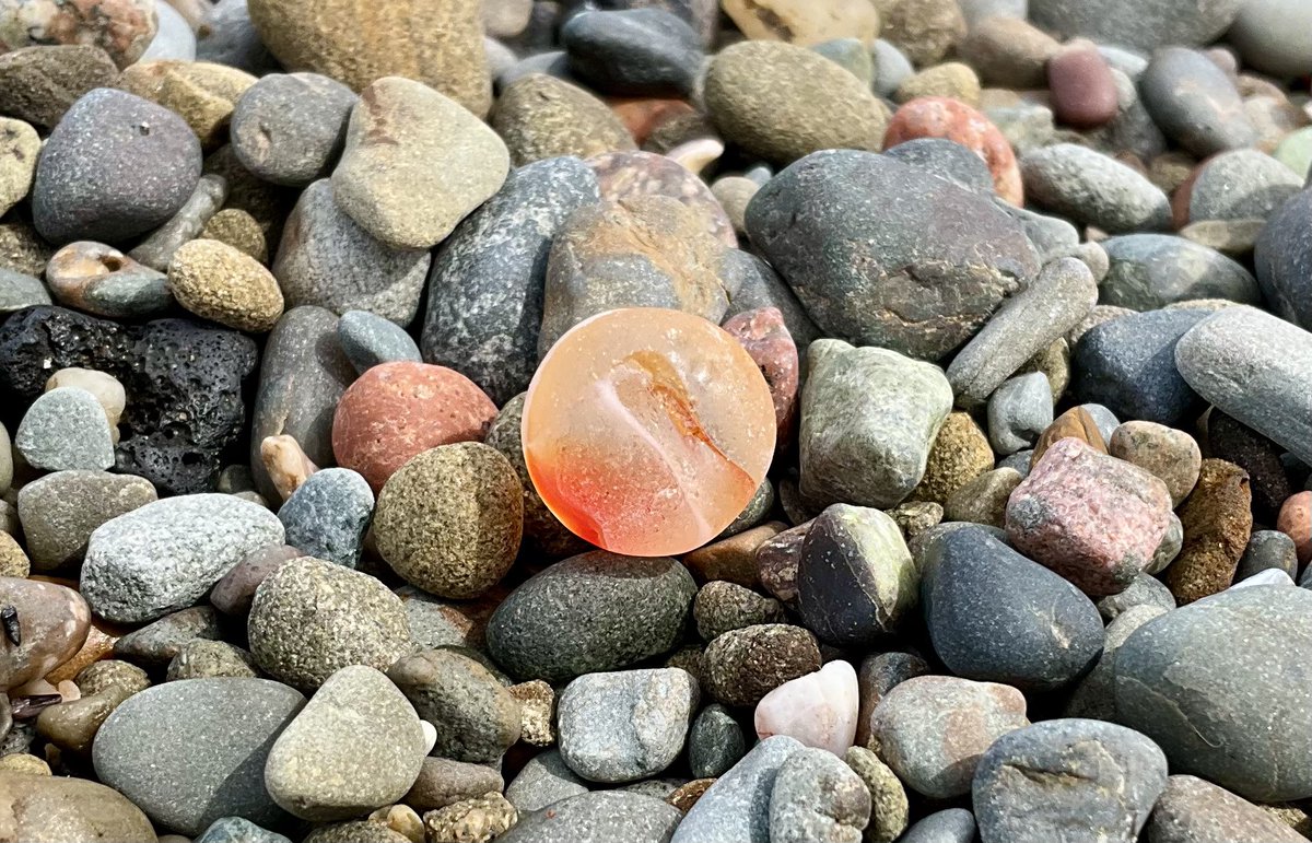 ~ An absolutely amazing and unique sea marble from today’s adventure! ❤️
  #capebreton #beachcombing #seaglassarchaeology #seaglass #mermaidstears #Beachcombing #beautiful #seamarble #visitnovascotia #visitcapebreton