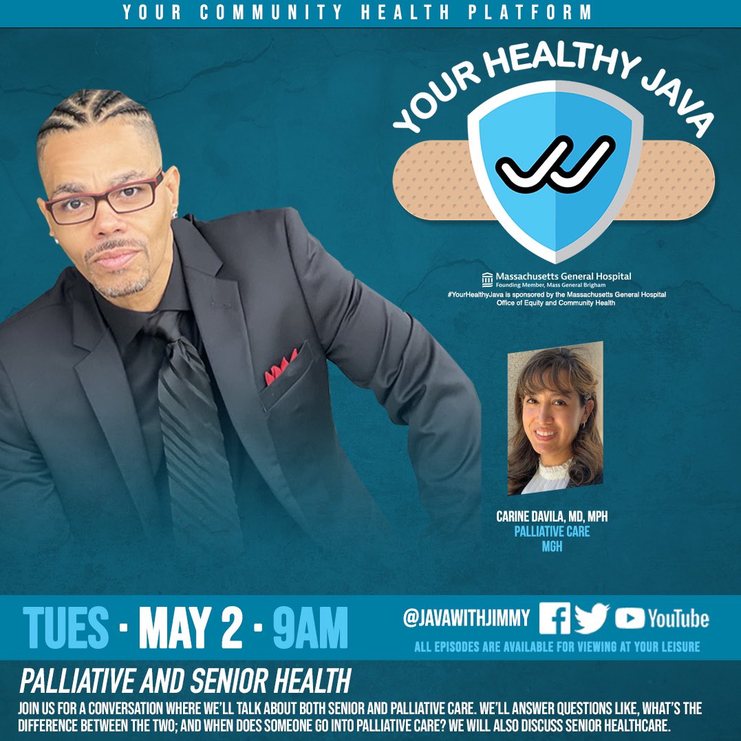 javawithJimmy's tweet image. Grab your #java &amp;amp; join us for a convo as we talk about palliative care w/@carinedavila.

We’ll answer questions like, what’s the difference between palliative care and hospice, and when is the ‘right time’ for palliative care?”

#yourhealthyjava