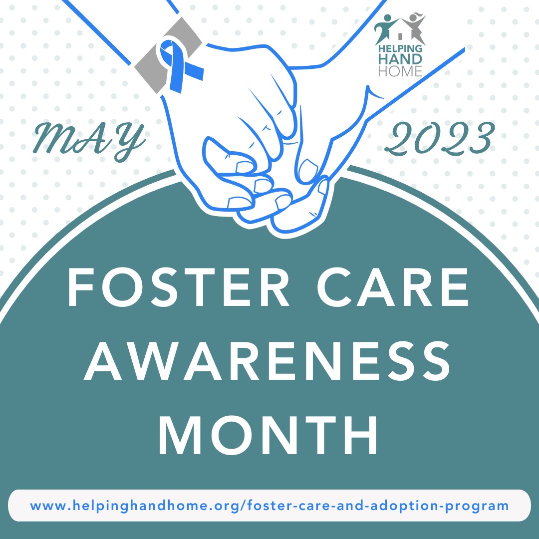 May is Foster Care Awareness Month – a time to shine a light on children in foster care and recognize individuals who strive to give them a safe and loving home. 💙
 
If you are interested in becoming a foster parent, contact Traci Battle at tbattle@helpinghandhome.org