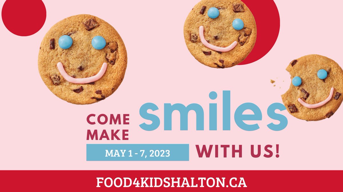 Help us make this year’s Smile Cookie the best year ever! Grab a friend & volunteer for a 2-hour smile cookie decorating shift at a @timhortons location in Oakville. We need volunteers for Tuesday at these locations: 201 Oak Park Blvd 2316 Royal Windsor Dr. 49 Lakeshore Rd.