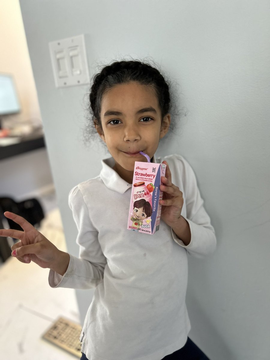 My daughter made me get her these drinks at the grocery store 😅 #BTSARMY #BTS_SUGA 🍓 🥛