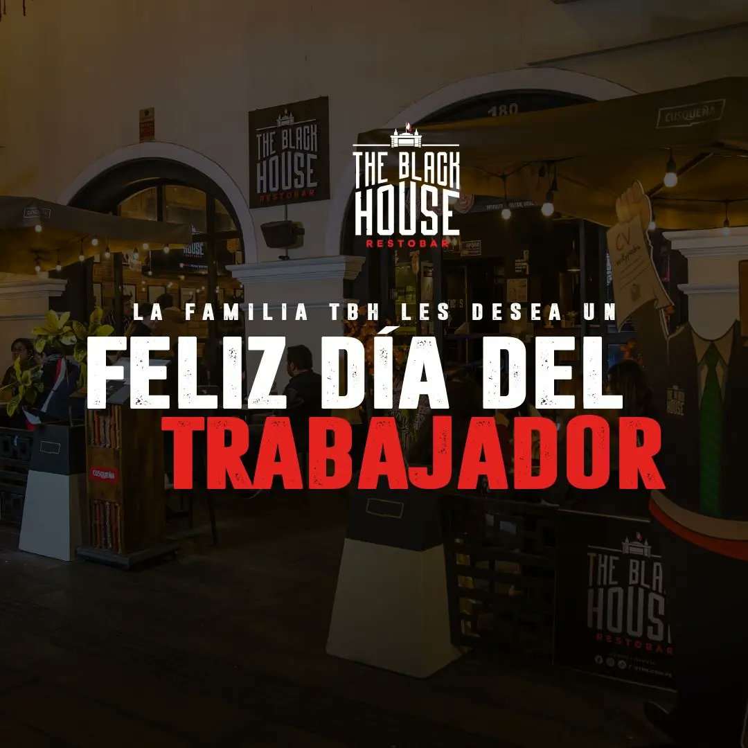 ¡Feliz día del trabajador! 🤠🔥

Celebra tu día en el mejor Restobar, y conviertete en un ciudadano TBH 🤠🔥

#diadeltrabajo
#trabajador #1demayo #mensajealanación #politics #congreso #bartematico #barmiraflores #guzman #noticia #castillo #keiko #concierto