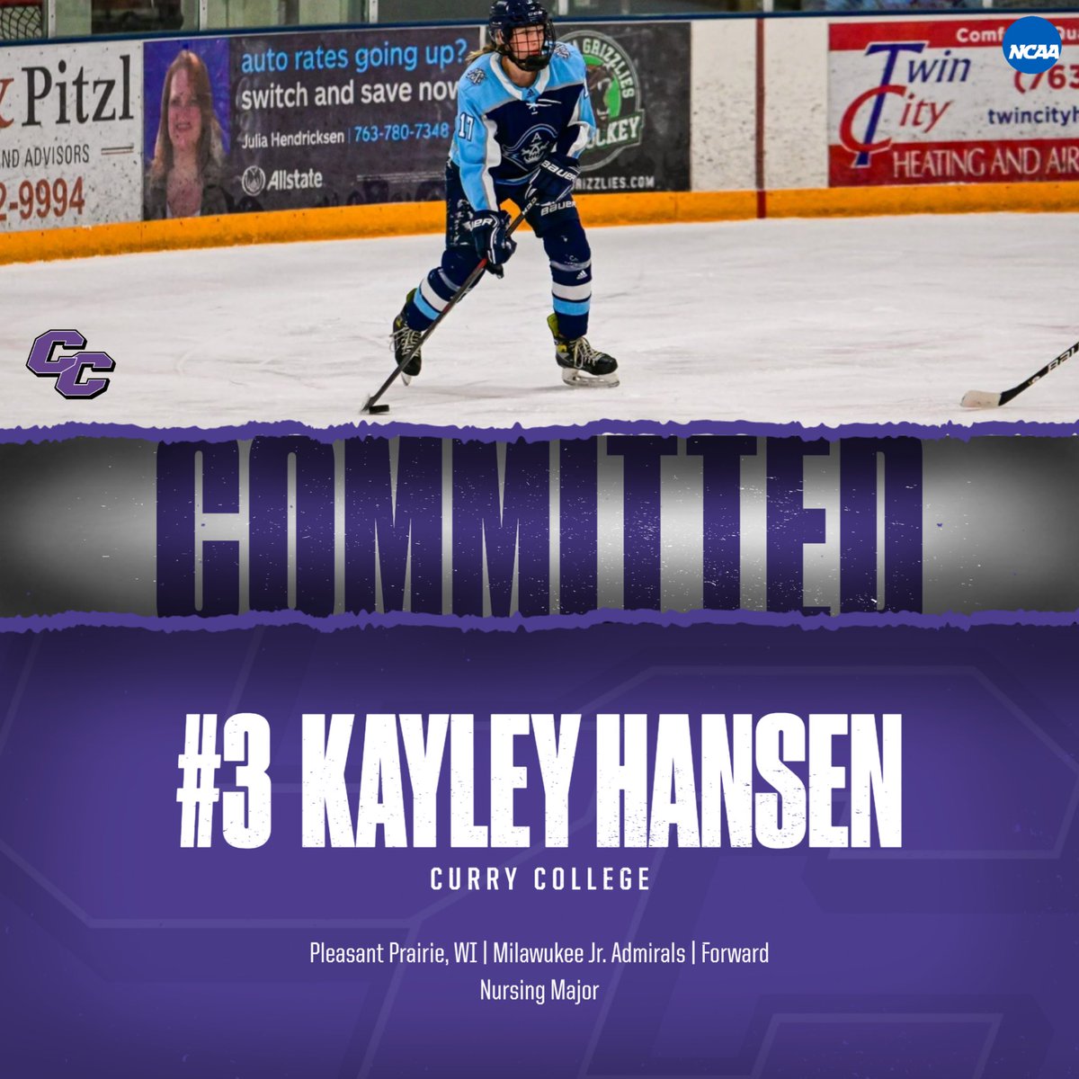 Kayley Hansen comes to us from @mkejradsgirls and will be a Nursing major! #Curry2027 #BleedPPPurple