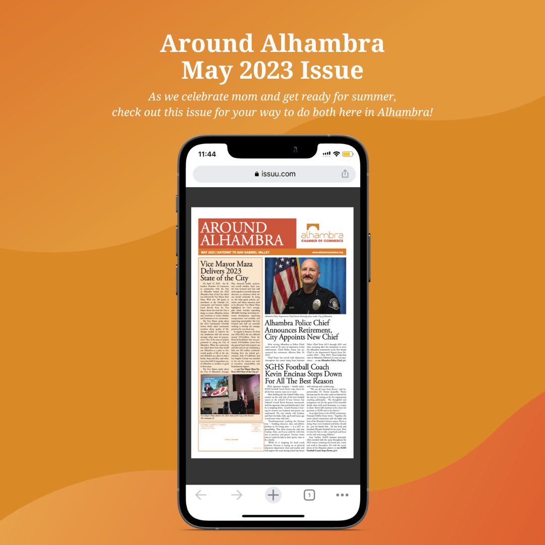 As we approach Mother's Day and anticipate the arrival of summer, we invite you to explore this issue and discover how you can celebrate and show appreciation for your mom, while also finding exciting activities and events to enjoy in Alhambra.

bit.ly/AroundAlhambra…