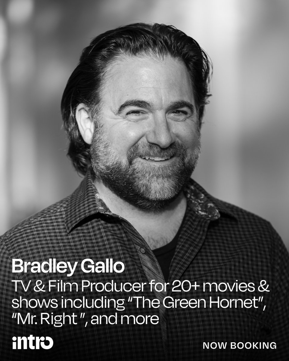 Are you a director, producer, or screenwriter looking for a mentor in the entertainment industry? @BradleyGallo is now available for 1:1 video consultations via <a href="/useintro/">Intro</a>! 

Bradley has produced 20+ films &amp; shows including Wild Mountain Thyme, Mr. Right, Them That Follow, the