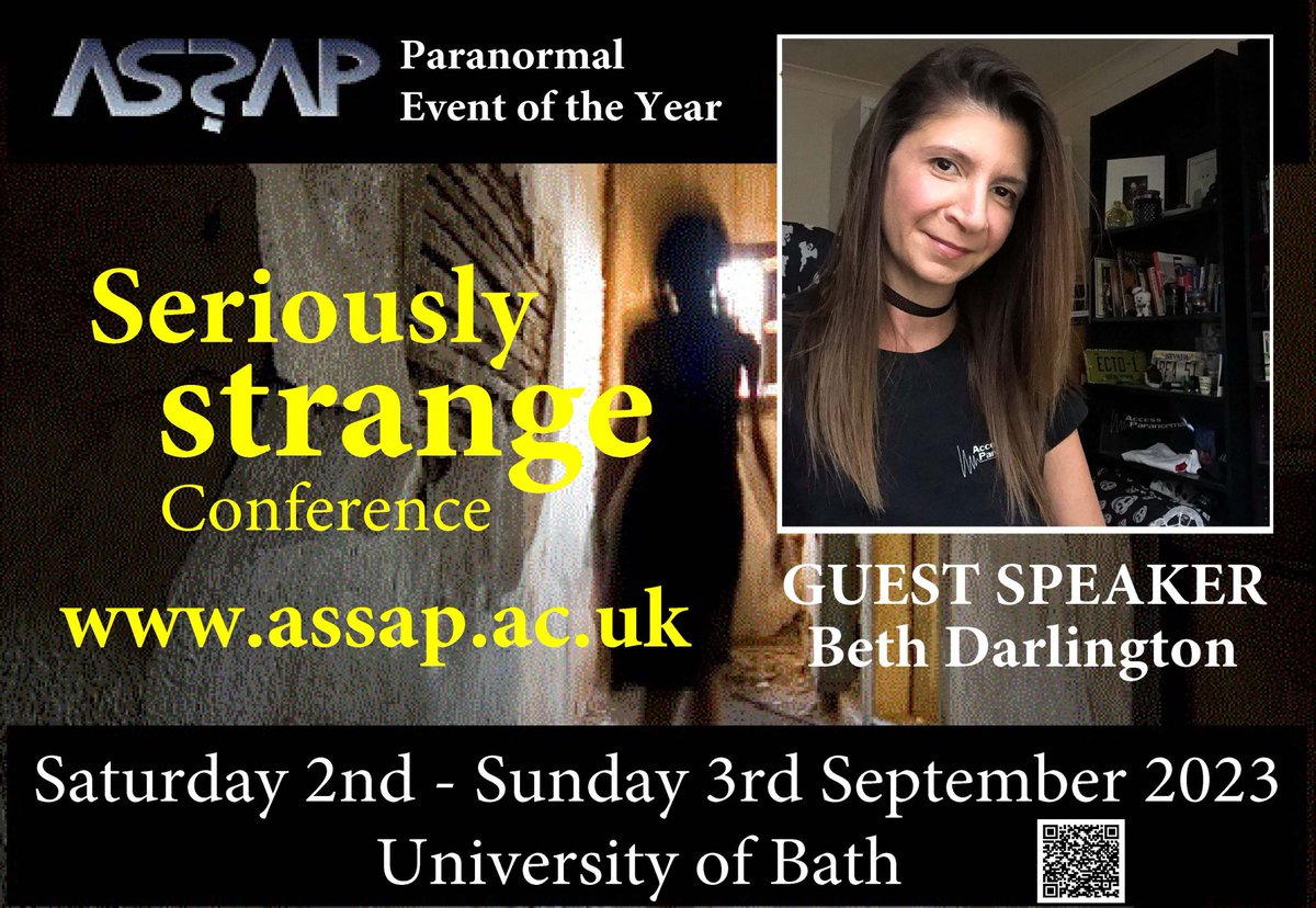 Beth has more than 15 years active paranormal investigation experience, Beth is a wealth of knowledge and a valuable contributor for the field of interest.
To book tickets, gala evening or accommodation, please click the link.
tickettailor.com/.../assapassoc…