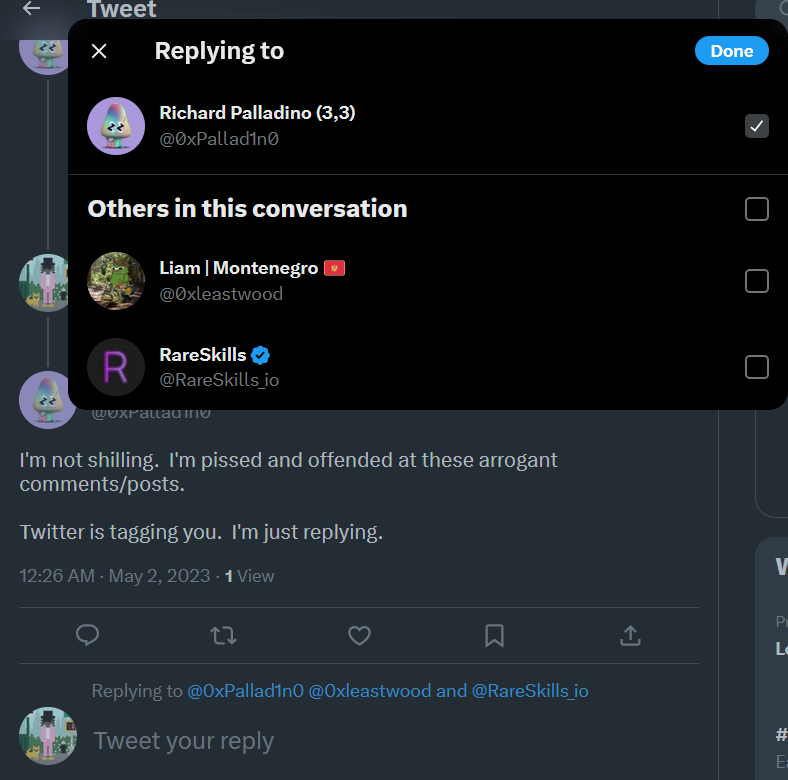 0xe8C's tweet photo. @0xPallad1n0 @0xleastwood @RareSkills_io you can curate who you want to mention, and I don't think its arrogant of either me or leastwood to find courses grifty https://t.co/9sPplGxYKm