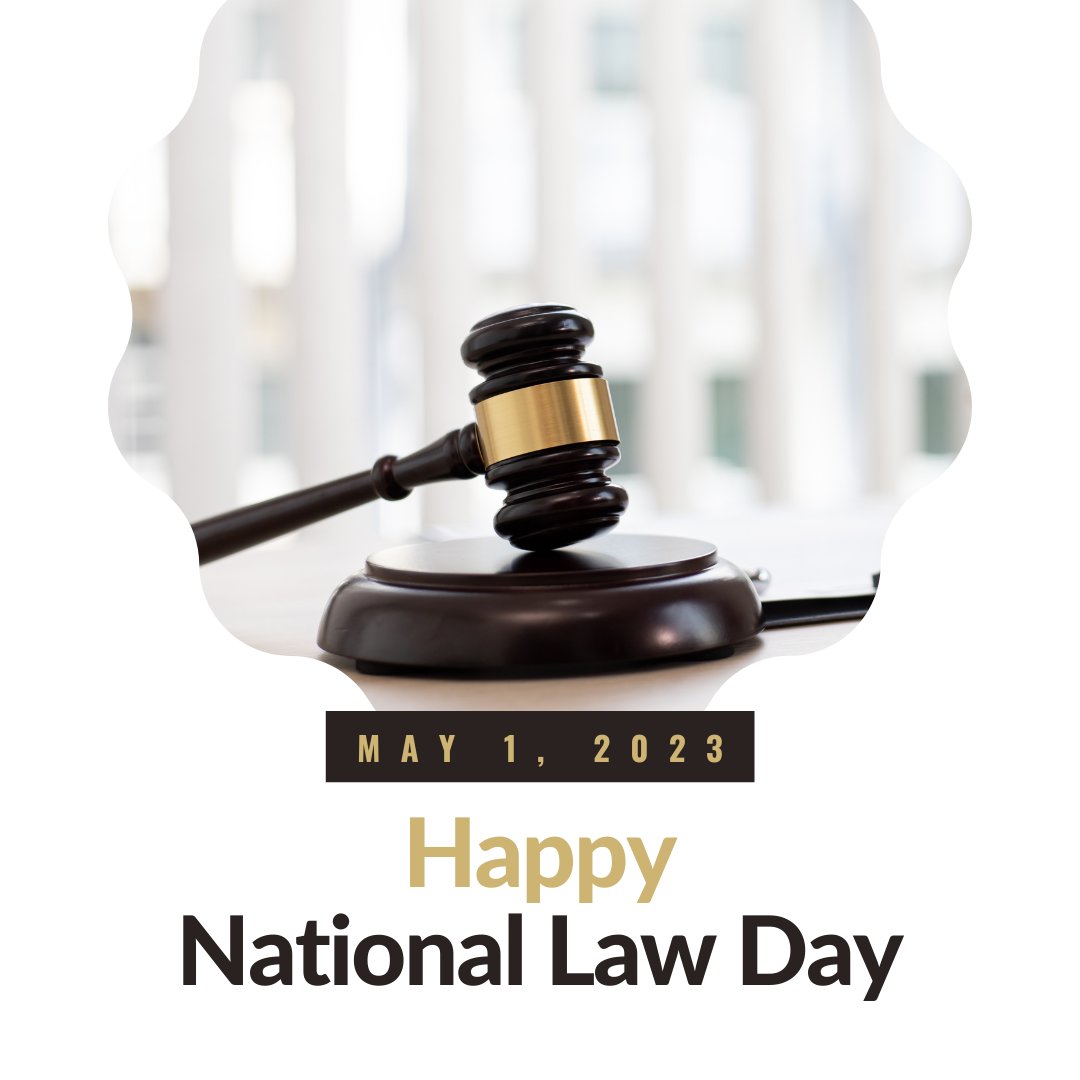 MilgromD's tweet photo. Happy #NationalLawDay ⚖️ Today (and everyday), we reflect not only on the role of the law to protect those it serves, but our role as lawyers to uphold that purpose. https://t.co/cREYMOA0P6