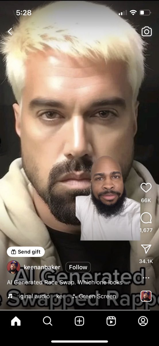 ReidGrapes's tweet photo. @BarstoolBigCat white AI Kanye looking like skinny big cat https://t.co/Iv2wiG5KWV