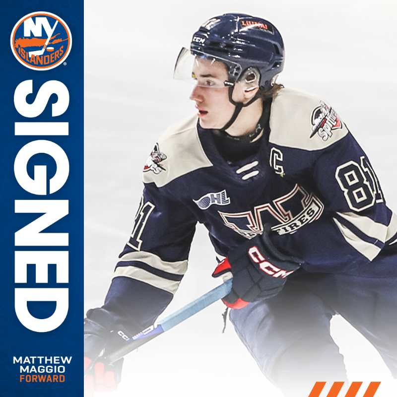 NYIslanders's tweet photo. #Isles Transaction: The New York Islanders have signed forward Matthew Maggio to a three-year, entry-level contract.