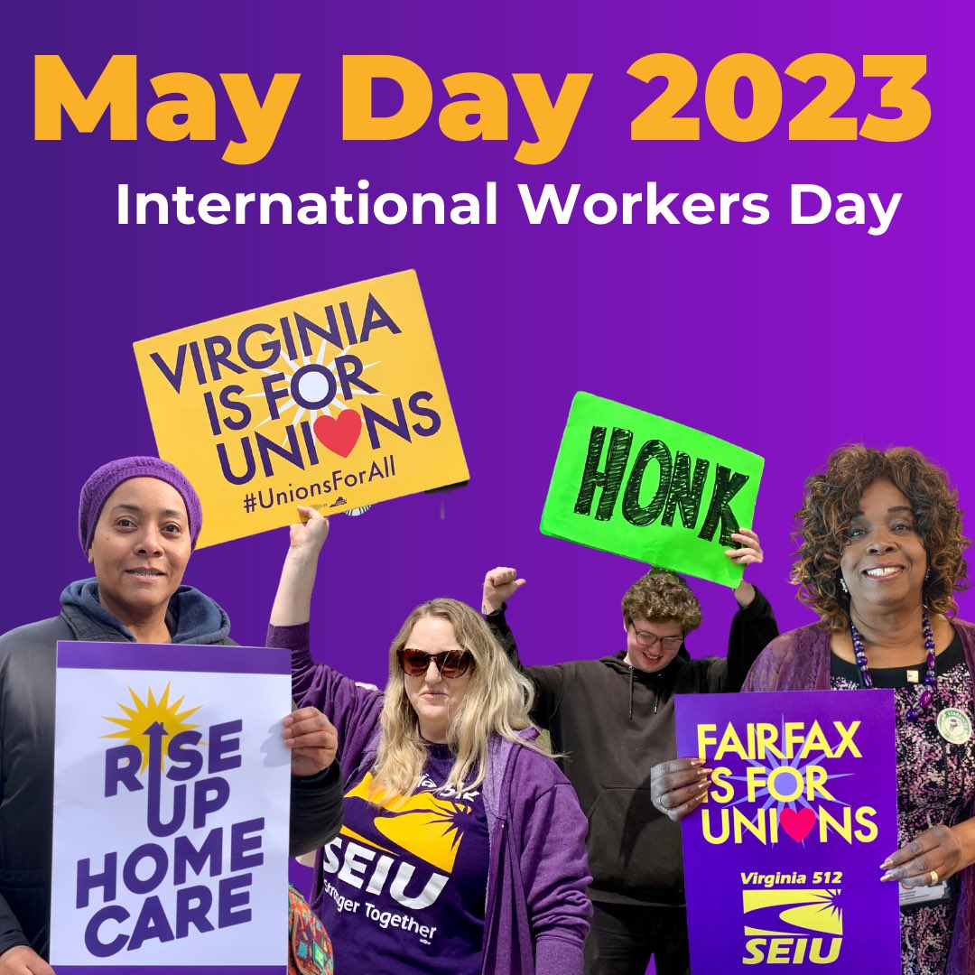 This #InternationalWorkersDay/#MayDay, we’re celebrating the extraordinary working people who have led the fight — and who continue to lead the fight — for dignity, respect, and justice for all! #UnionsForAll #VirginiaIsForUnions
