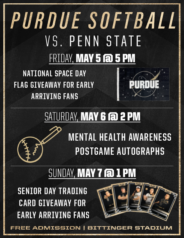 PurdueSoftball's tweet photo. We got some fun things on tap for the final weekend of the year at Bittinger Stadium! https://t.co/6caRKqGk6r