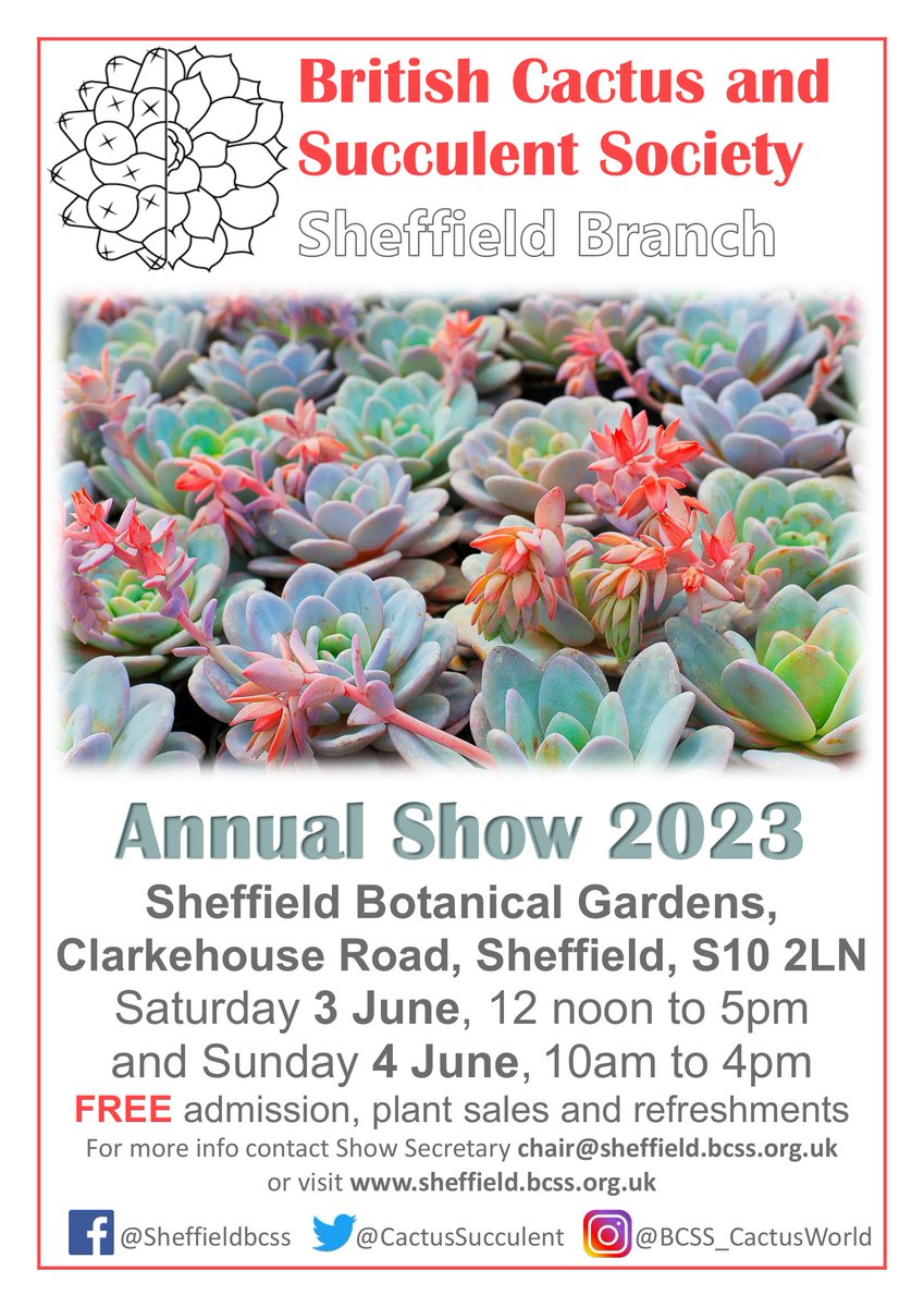 An early heads up about our 66th Annual Show on 3 and 4 June at the beautiful Sheffield Botanical Gardens. We hope you can make it 🌵 sheffield.bcss.org.uk/events/