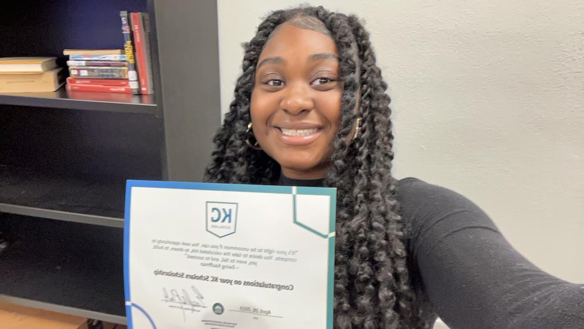 So proud of this former Nowlin student, Anala Brown, for receiving a $50,000 scholarship from KC Scholars! Dream big, Falcons! #isdstrong #avid4college