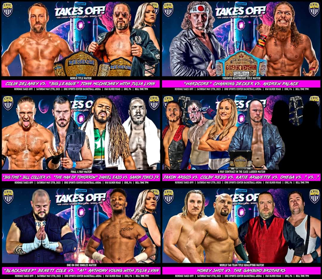 May 27th #RevengeTakesOff! Don't miss our debut at the amazing Erie Sports Center! Here's what's been announced so far, and there's still more to come! Pre order those tickets. They are going fast!! You know Revenge always delivers!!! Join us May 27th at The @ErieSportCenter!