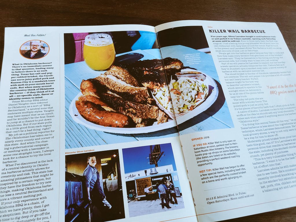 Tasty new issue of <a href="/CurbsideOKC/">Curbside Chronicle</a> is out as <a href="/NathanPoppe/">Nathan Poppe</a> and I take you on a BBQ journey through Oklahoma. Nathan's photos will have you jumping in your car this weekend.